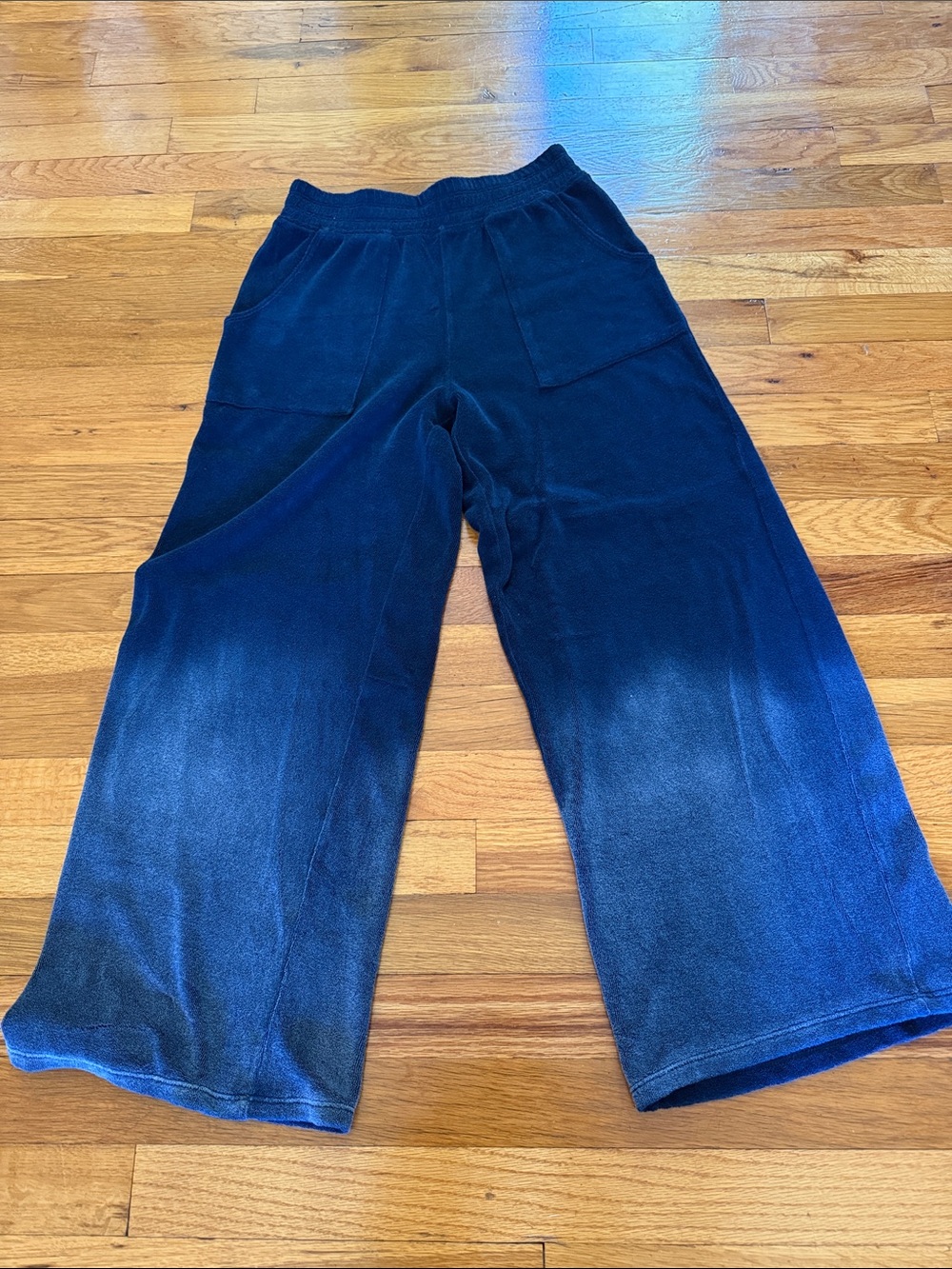 Electric & Rose terry cloth sweatsuit blue ombré pants XS